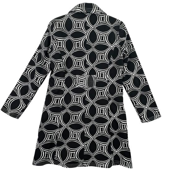 Banana Republic Factory Black White Geometric Jacket XSP Trench Coat Classic - Picture 3 of 12